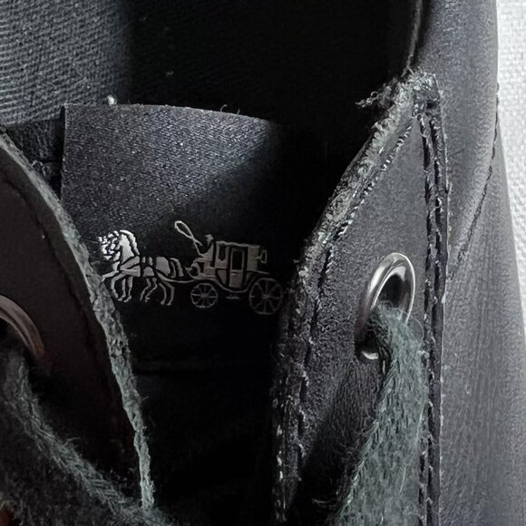 Coach Womens Shoes Size 7 B Black Leather Sneakers  Lace Up - Picture 10 of 13